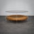 A beautiful and playful coffee table from the 1970s, featuring a striking mix of materials. The smoked glass top rests on...