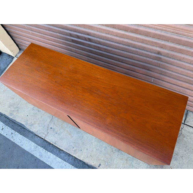 Vintage Danish Modern Small Teak Credenza by Hans Olsen For Sale In Los Angeles - Image 6 of 7