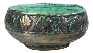 Hand-Painted Ceramic Vase. Italy, 1900s