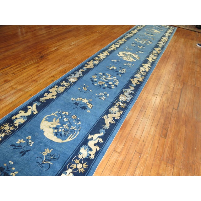 Early 20th Century Chinese Peking Dragon Runner - 3'6" x 20'4" For Sale - Image 17 of 18