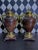 1970s Grand Neoclassical Patinated Metal Urns With Gilt Scroll Handles, Pair, 16" For Sale - Image 12 of 15