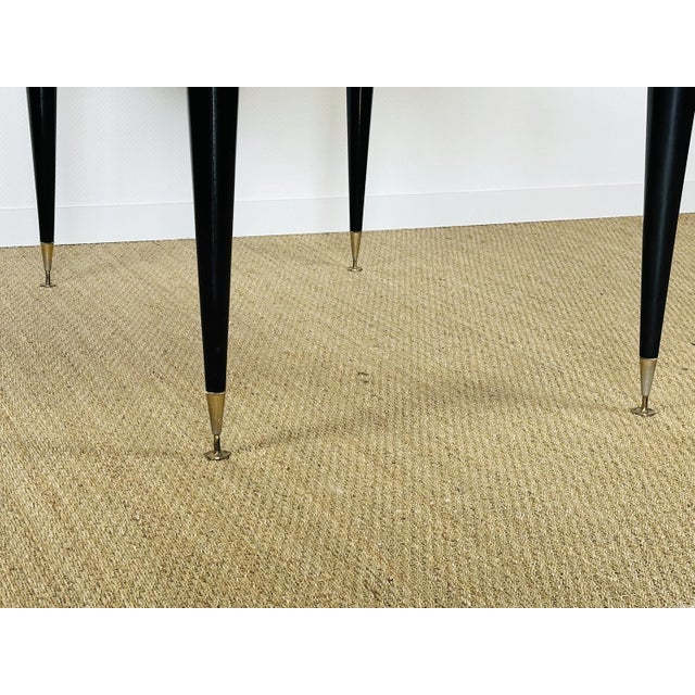 Brown Art Deco Dining Table in Macassar Ebony, 1940s For Sale - Image 8 of 14