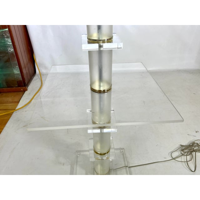 Postmodern Postmodern Stacked Lucite Floor Lamp For Sale - Image 3 of 12