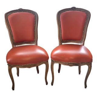 Vintage French Side Chairs a Pair For Sale