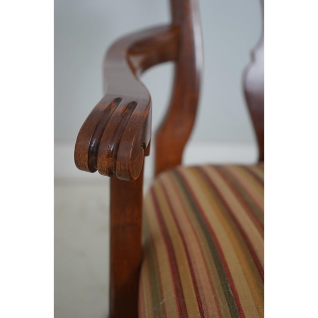 Wood Set of 6 Cherry Queen Anne Dining Room Chairs For Sale - Image 7 of 18