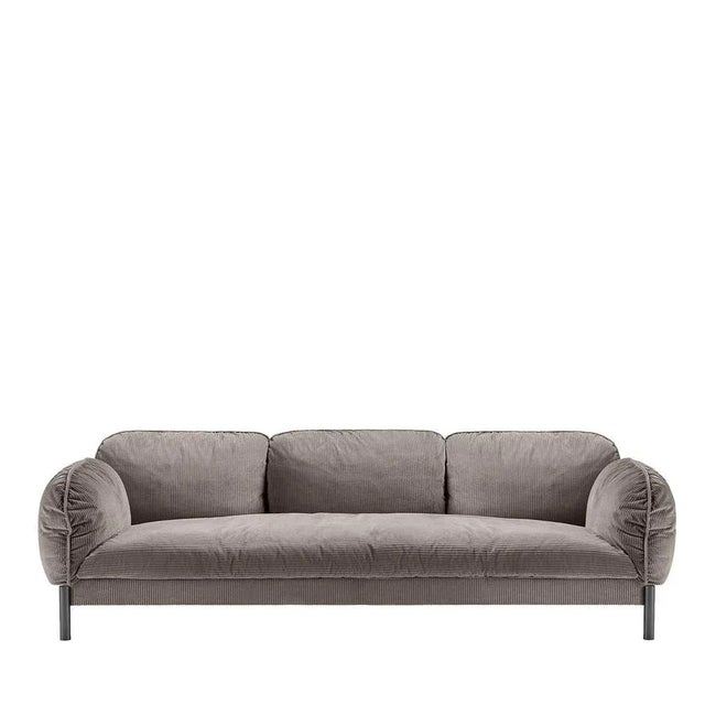 Contemporary Tarantino Taupe Velvet Sofa by Lorenza Bozzoli For Sale - Image 3 of 3