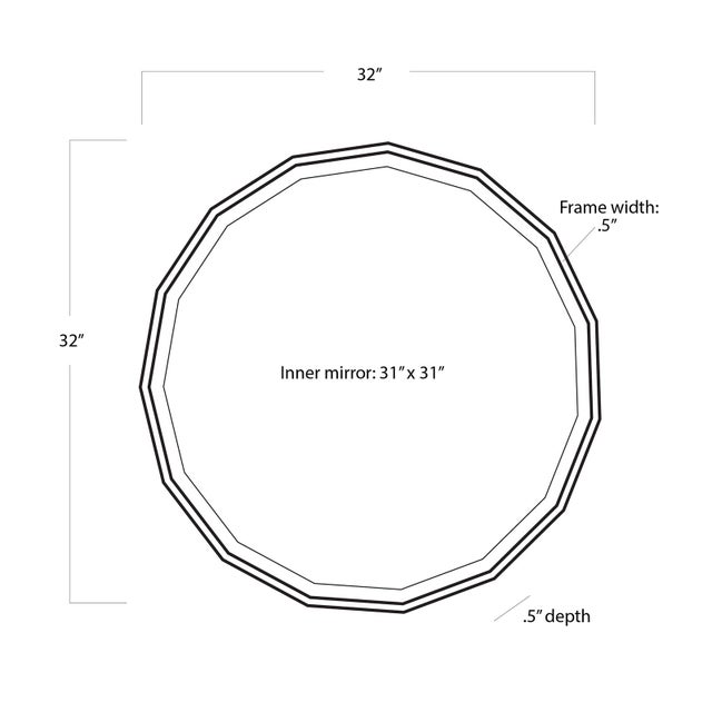 Regina Andrew Tarquin Geometric Round Mirror, Small For Sale - Image 4 of 5
