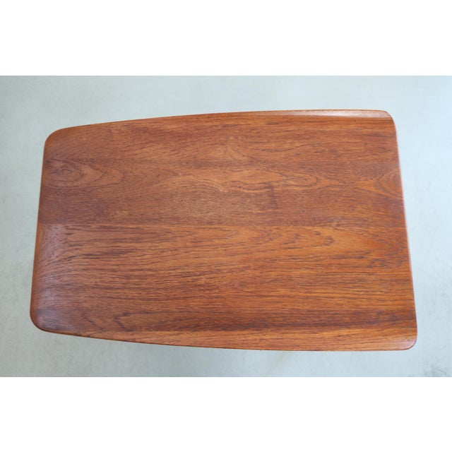 Maroon Vintage Teak Side Table from Jason Møbler, 1960s For Sale - Image 8 of 10