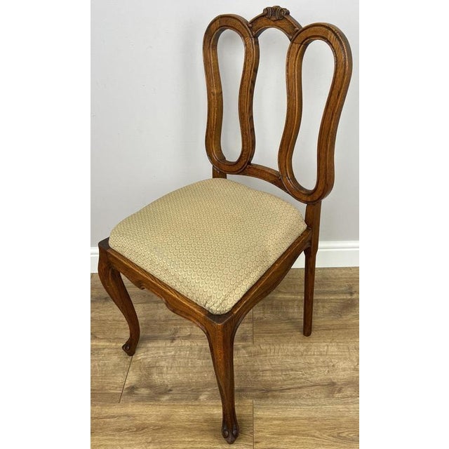 French Louis Style Oak Dining Chairs with Upholstered Seats, Set of 6 For Sale - Image 13 of 16