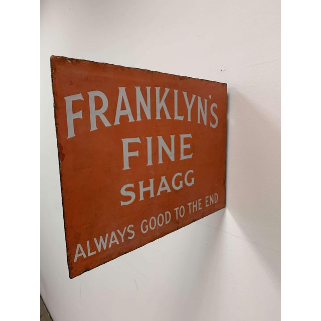 Tobacco Enamel Shop Sign from Franklynns Shag, 1930s For Sale - Image 3 of 5