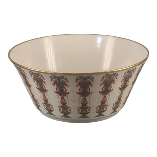 Vintage Large Lenox Bowl Classical Painted Lido Pattern Gold Mark For Sale