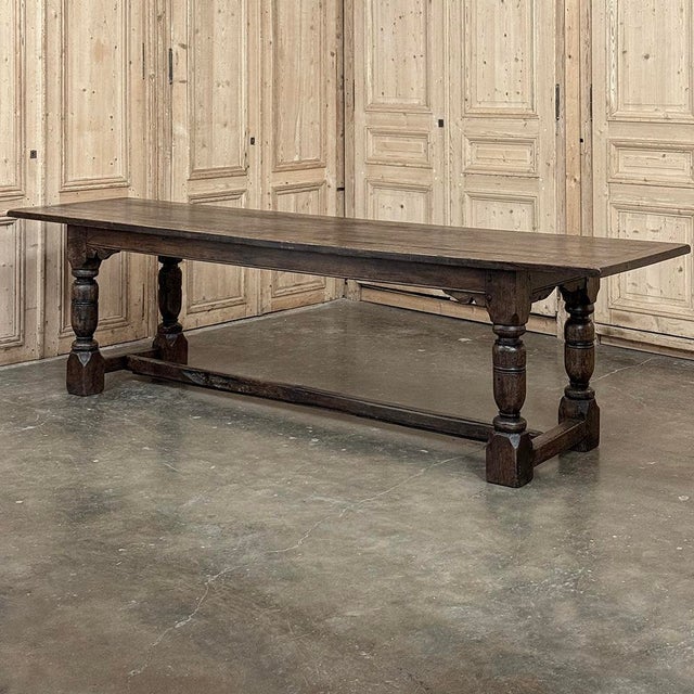 19th Century Rustic Country French Trestle Banquet Table For Sale - Image 4 of 17