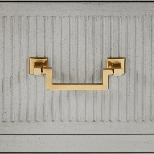 Traditional Modern History Copenhagen Bedside Chest - Grey For Sale - Image 3 of 4