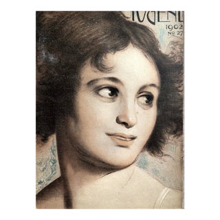 Original 1902 Jugend Magazine Cover No. 27 by Oswald Gottfried – German Art Nouveau (Jugendstil) Portrait Print For Sale