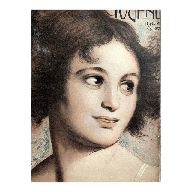 Original 1902 Jugend Magazine Cover No. 27 by Oswald Gottfried – German Art Nouveau (Jugendstil) Portrait Print For Sale