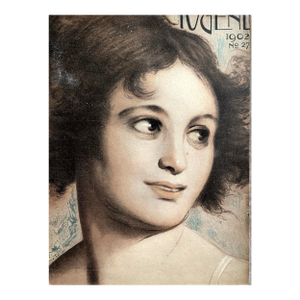 Original 1902 Jugend Magazine Cover No. 27 by Oswald Gottfried – German Art Nouveau (Jugendstil) Portrait Print