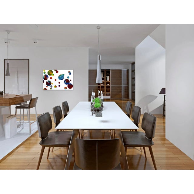 White Geometric Colorful Painting "Reflections Through the Looking Glass No. 8" Original Artwork by Shiri Phillips For Sale - Image 8 of 9