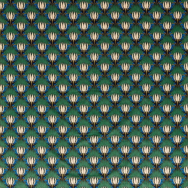 Morris & Co Tulip & Bird Fabric in Goblin Green & Raven - a Sample For Sale