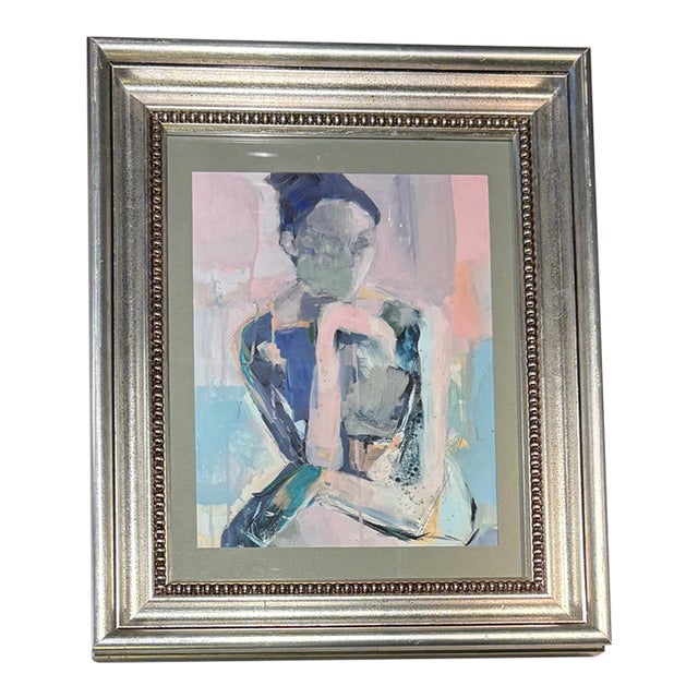 Contemporary Donna Weathers Repro Print of Femme Nuee Female Figure in Vintage Frame For Sale