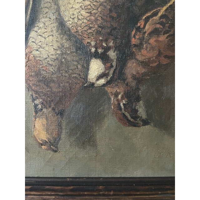 Early 20th Century Framed Painting of a Brace of Game Birds For Sale - Image 5 of 7