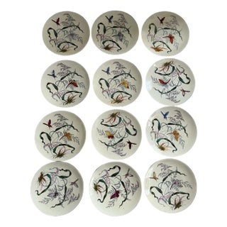 Butterfly Plates by James Green & Nephew, Set of 12 For Sale