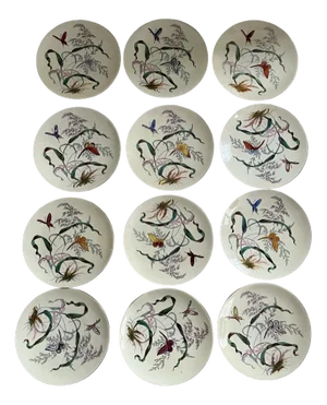 Butterfly Plates by James Green & Nephew, Set of 12
