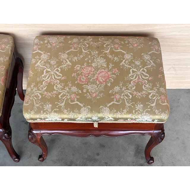 Brown Pair of 20th Century Spanish Folding Up Footstools For Sale - Image 8 of 11