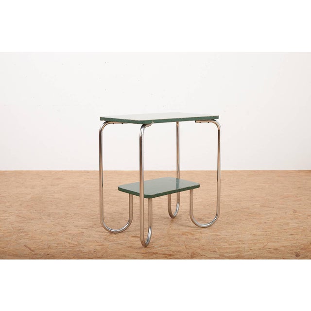 Bauhaus Steel Tube Console in Chrome-Plated Steel Tube and Plywood For Sale - Image 3 of 16