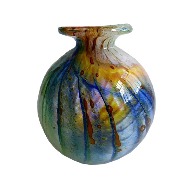 Blown Glass Vase from Mdina Glass Malta, 1960s For Sale