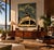 Striking 1980 Mid-Century Modern maritime painting by Florilore, featuring the dramatic upward perspective of a sport...