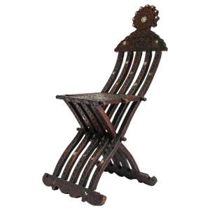 Late 19th Century Antique Egyptian Moorish Inlaid Folding Chair