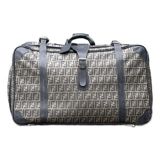 Vintage Fendi Zucca Soft Sided Suitcase For Sale