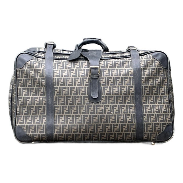 Vintage Fendi Zucca Soft Sided Suitcase For Sale
