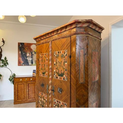 Baroque Hand-Painted Farmhouse Cupboard in Softwood For Sale - Image 6 of 16