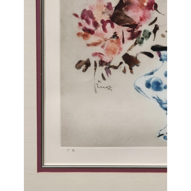 1970s Kaiko Moti "Floral Still Life" Original Aquatint Etching - Artist's Proof For Sale In Boston - Image 6 of 7