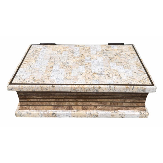 1980s Modern Maitland Smith Travertine Marble Book Box For Sale - Image 5 of 5