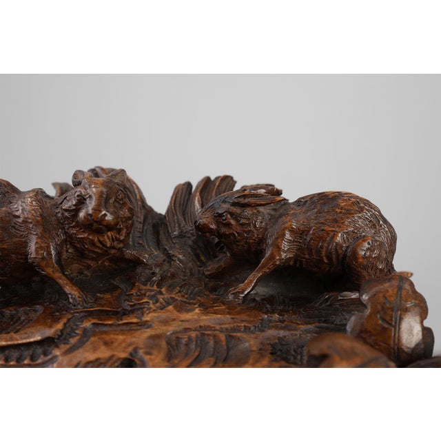 Antique Swiss Black Forest Hand-Carved Jewelry Box in Oak, 1800s For Sale - Image 4 of 16