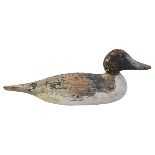 Antique Rustic Primitive Farmhouse Carved Duck Decoy For Sale - Image 4 of 6