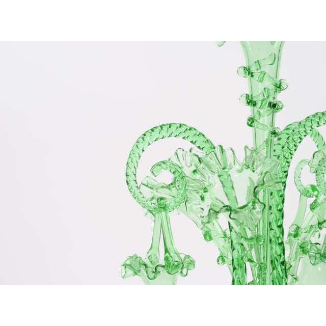 19th Century Victorian Style Italian Glass / Brass Epergne Centerpiece Vase For Sale - Image 12 of 18