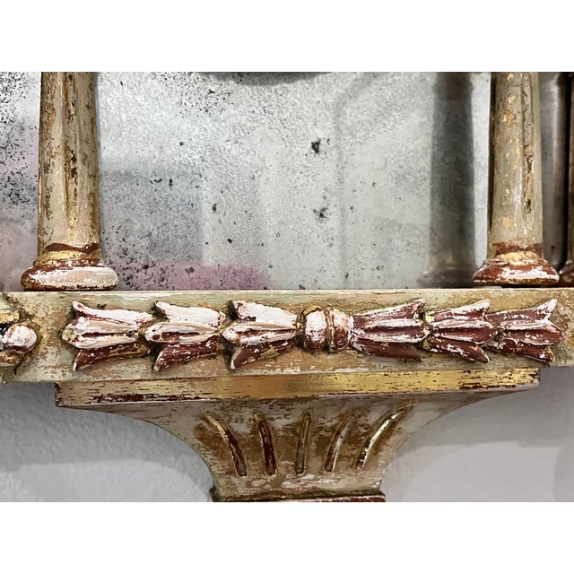 Antique French Gilt Wood Clock Case W/Mirrored Convex Glass For Sale - Image 13 of 16