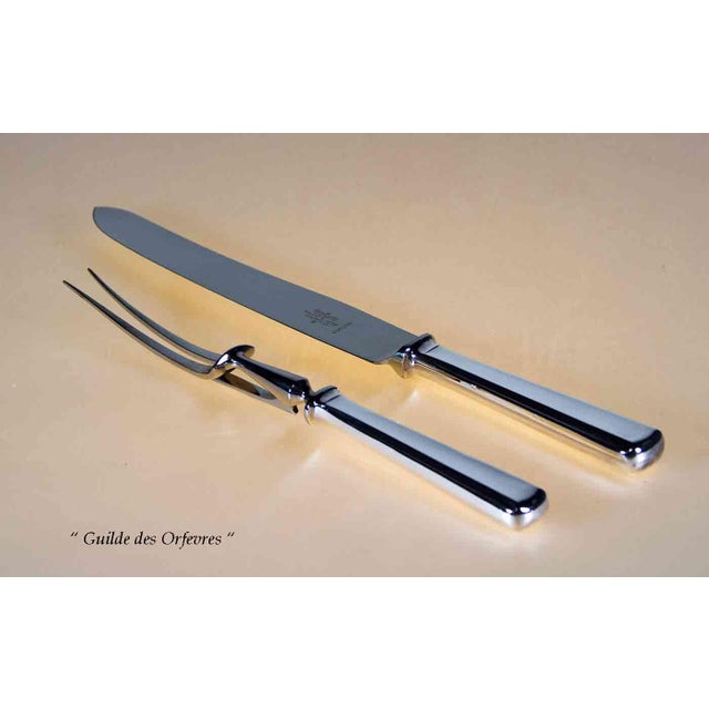 Metal Silver Pair Carving Set, Carving Fork & Carving Knife, Leighton. For Sale - Image 7 of 15