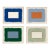 Neutral Abstract Geometric Art Prints in Green and Blue, 30 X 38 Prints in Wood Frames, Set of 4 For Sale