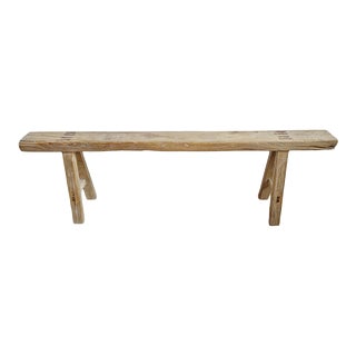 Vintage Elm Wood Work Bench For Sale