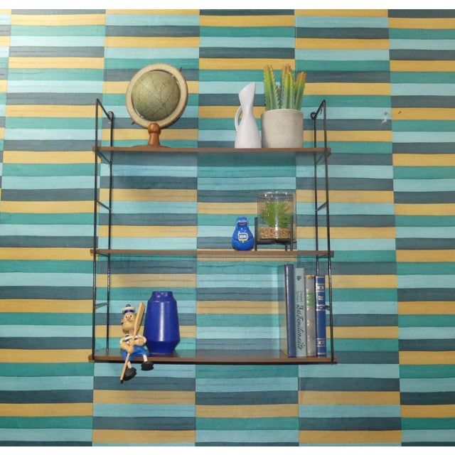 Mid-Century Modern Mid-Century Modern String Shelves in Formica and Black Ladders, 1960s For Sale - Image 3 of 12