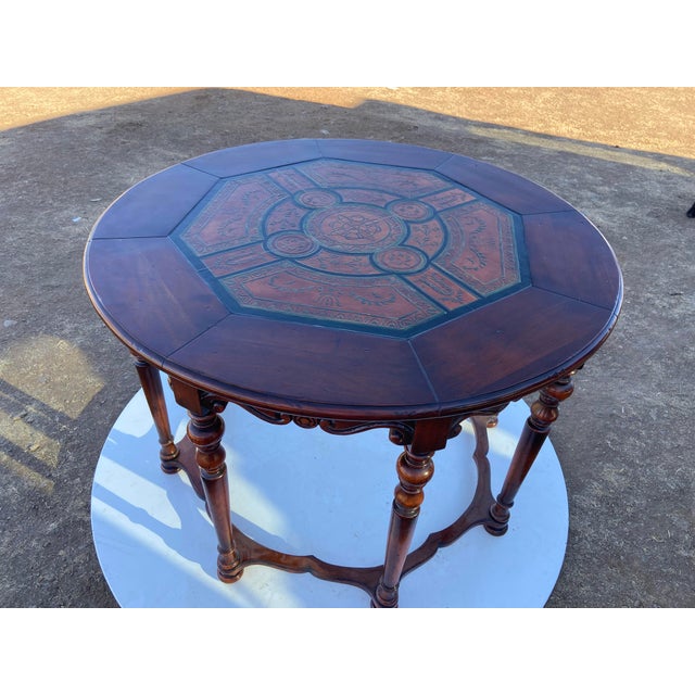 Vintage English Eight-Legged Inlaid Dining Accent Table For Sale - Image 10 of 18