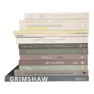 Fine Decorative Books With Textured, Fabric, and Smooth Hardcovers - White and Gray Book Stack Set of 13