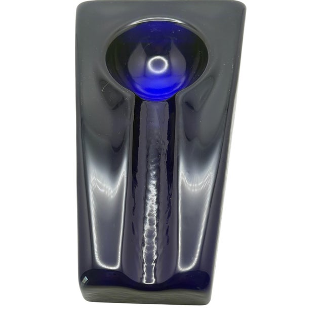 1960s Vintage Comoy’s of London Italian Cobalt Blue Glass Cigar Ashtray For Sale - Image 5 of 7