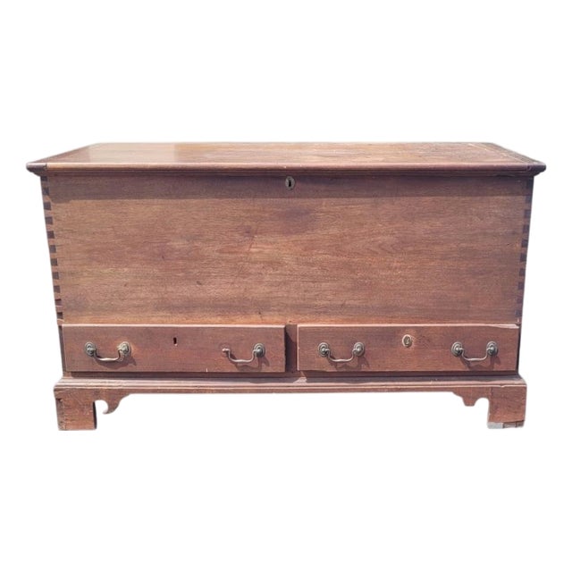 Late 18th Century Large Two Drawer American Chippendale Blanket Chest For Sale