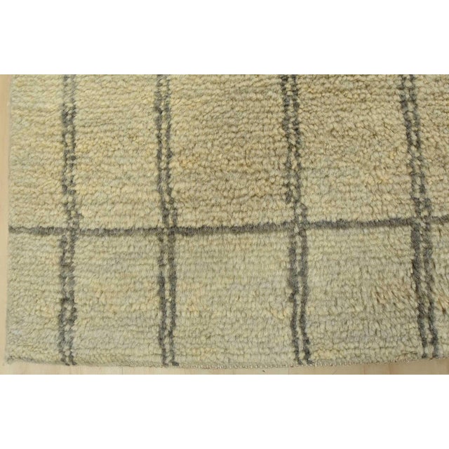 Moroccan Rug 9’2” X 11’10” Gray Wool Contemporary Hand-Knotted Carpet For Sale - Image 12 of 15