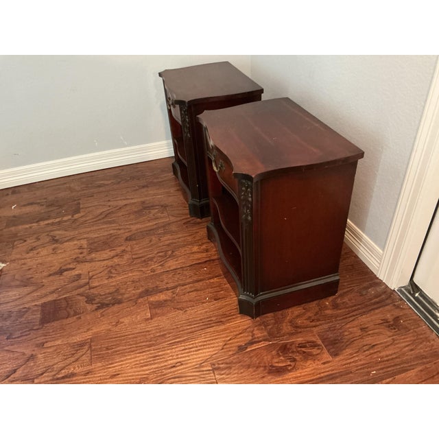 1940s Pair of Mahogany Night Stands For Sale - Image 9 of 12
